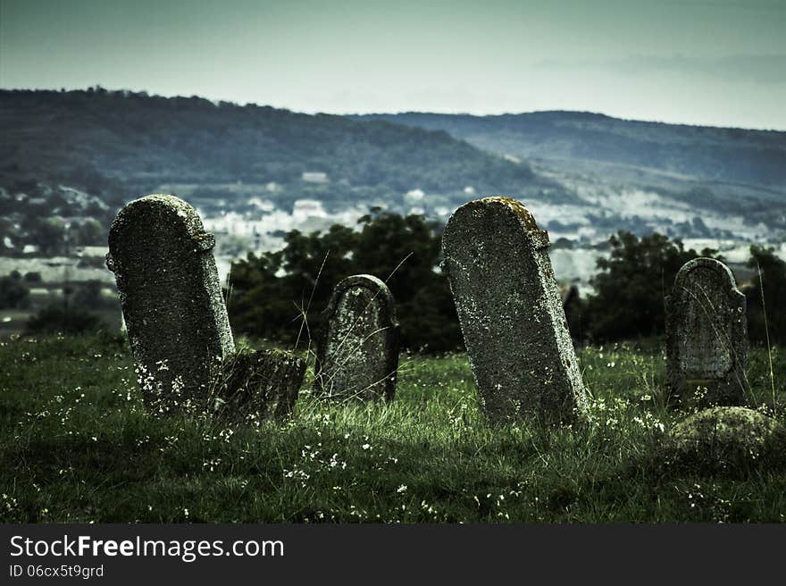 Old tombstones on the county hill