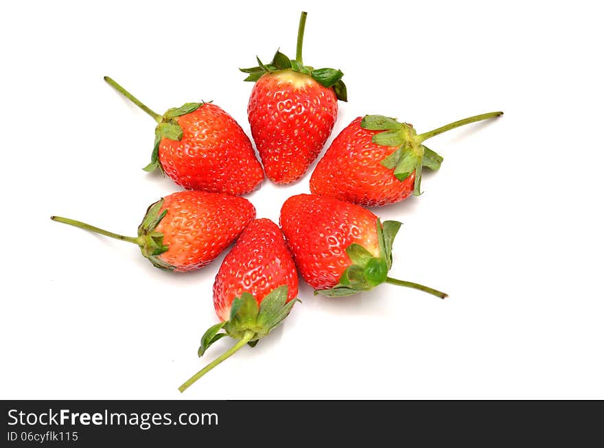 Group of strawberry on white background