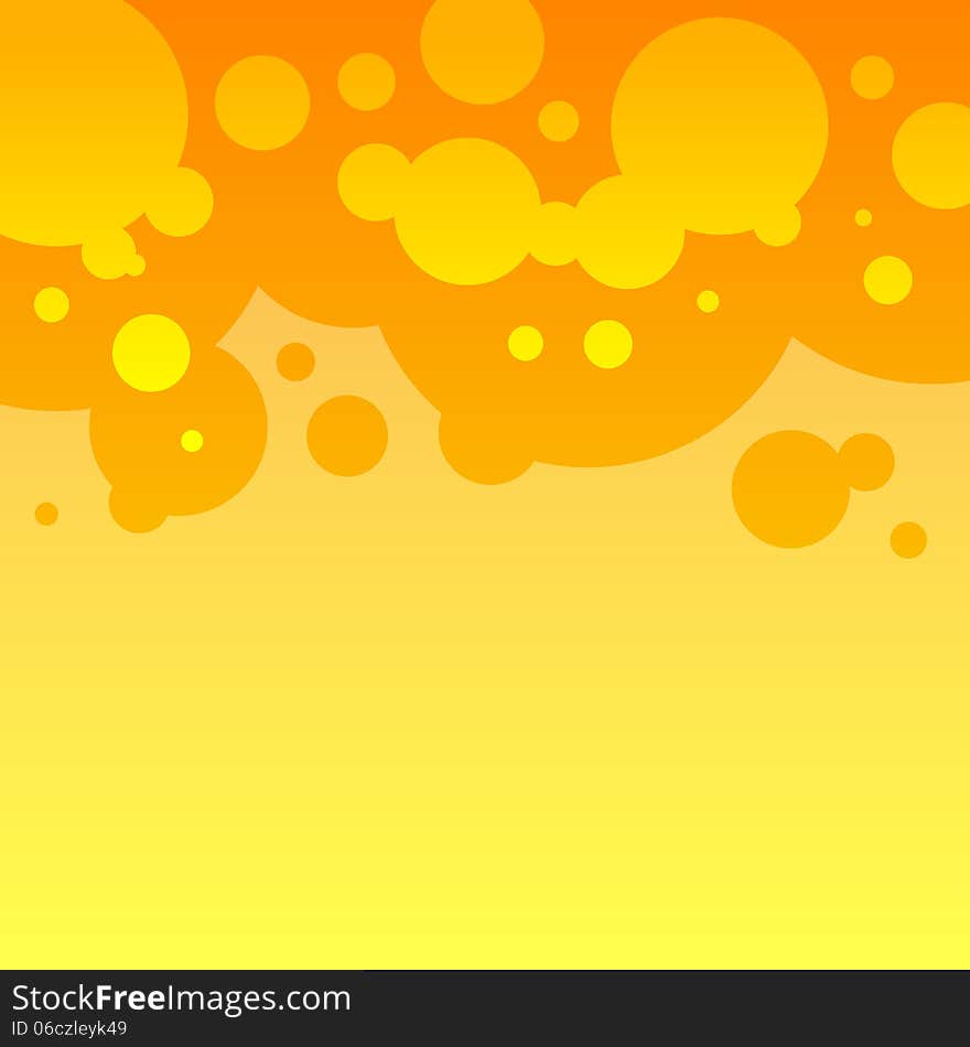 Abstract Orange And Yellow Round Bubbles