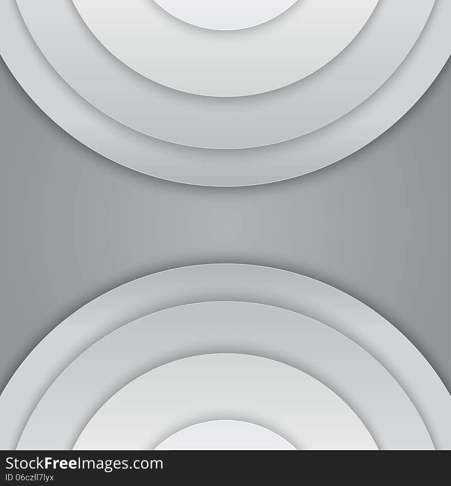 Abstract grey paper circles vector background