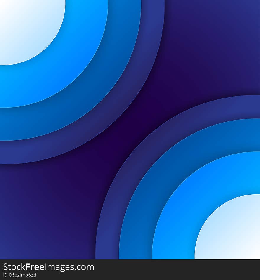 Abstract Blue Paper Circles Background