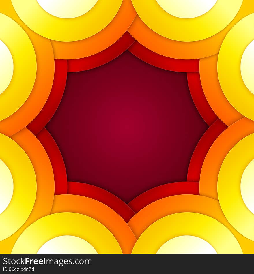 Abstract Red And Orange Circles Vector Background