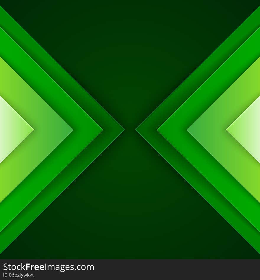 Abstract green triangle shapes background