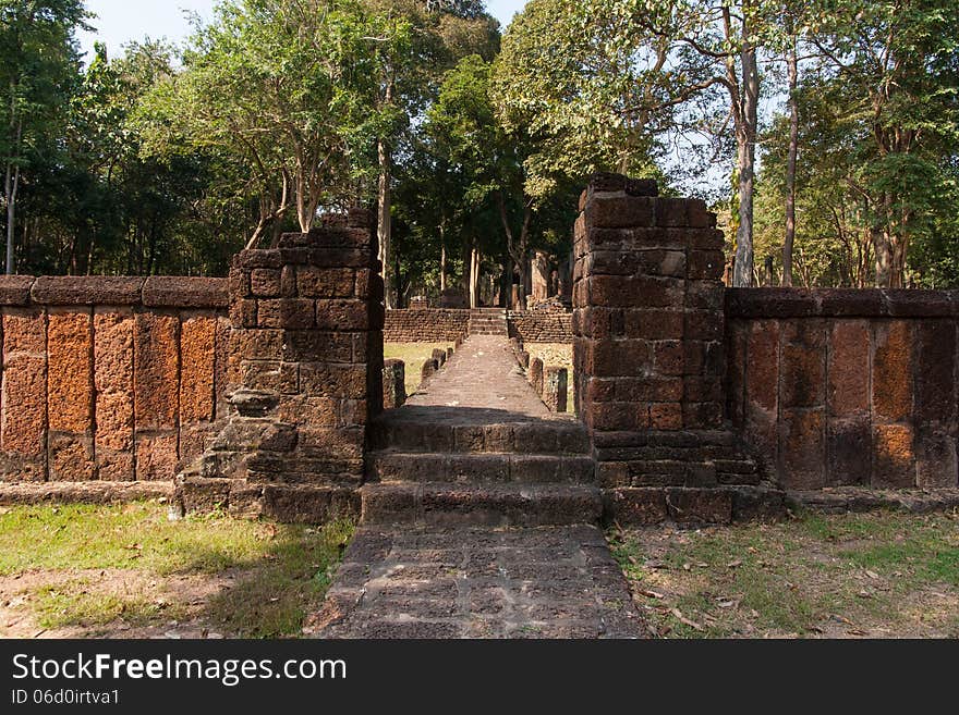 Pathway Ancient temples , Kamphaeng Phet