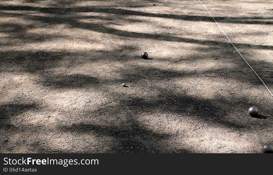 Shot capturing the French game petanque