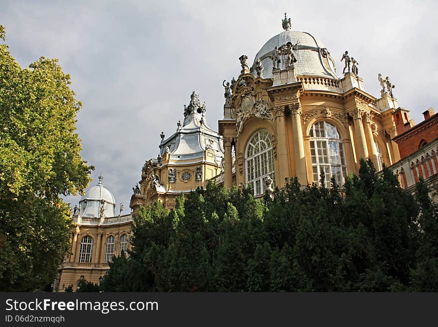 Detail of Vajdahunyad Castle in Budapest