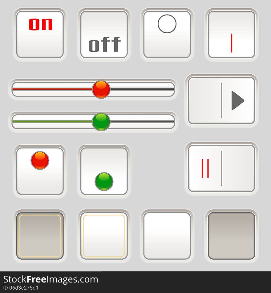 UI sliders and buttons