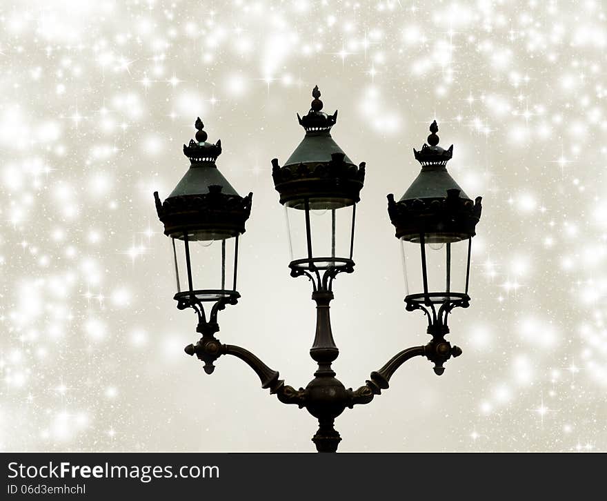 Street lamp on holiday background. Street lamp on holiday background