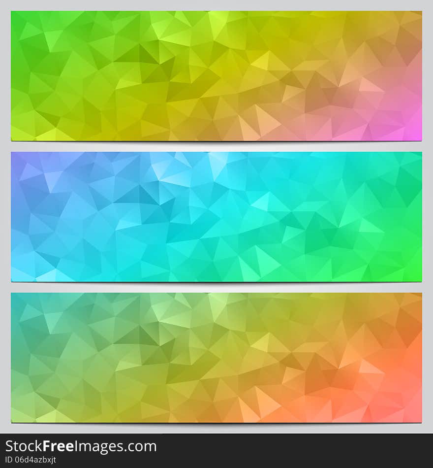 Vector Set Of Multicolor Banners With Abstract