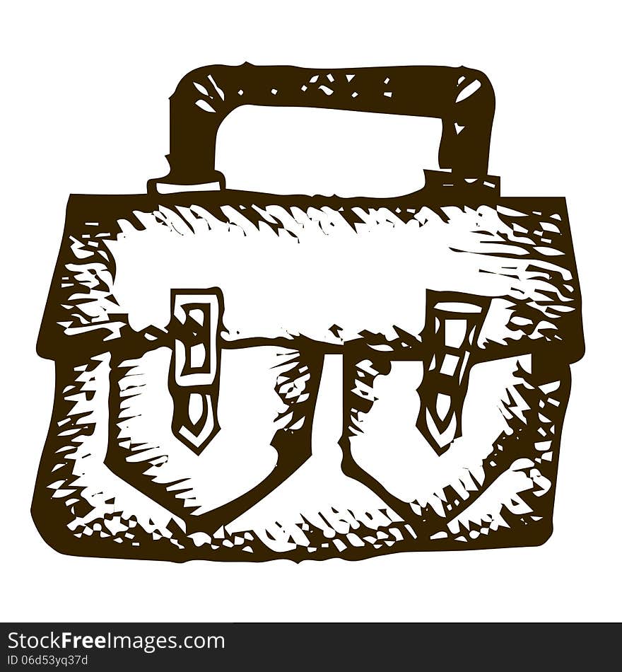 Bag Hand drawn outline artwork, raster image for child development. Bag Hand drawn outline artwork, raster image for child development