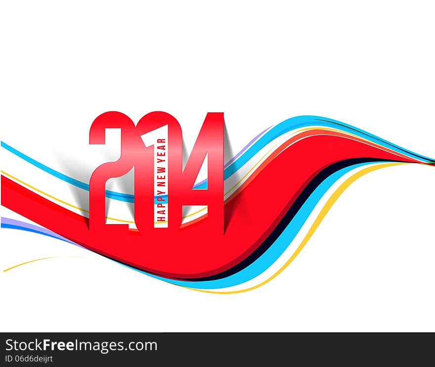 Happy New Year 2014 Text Design