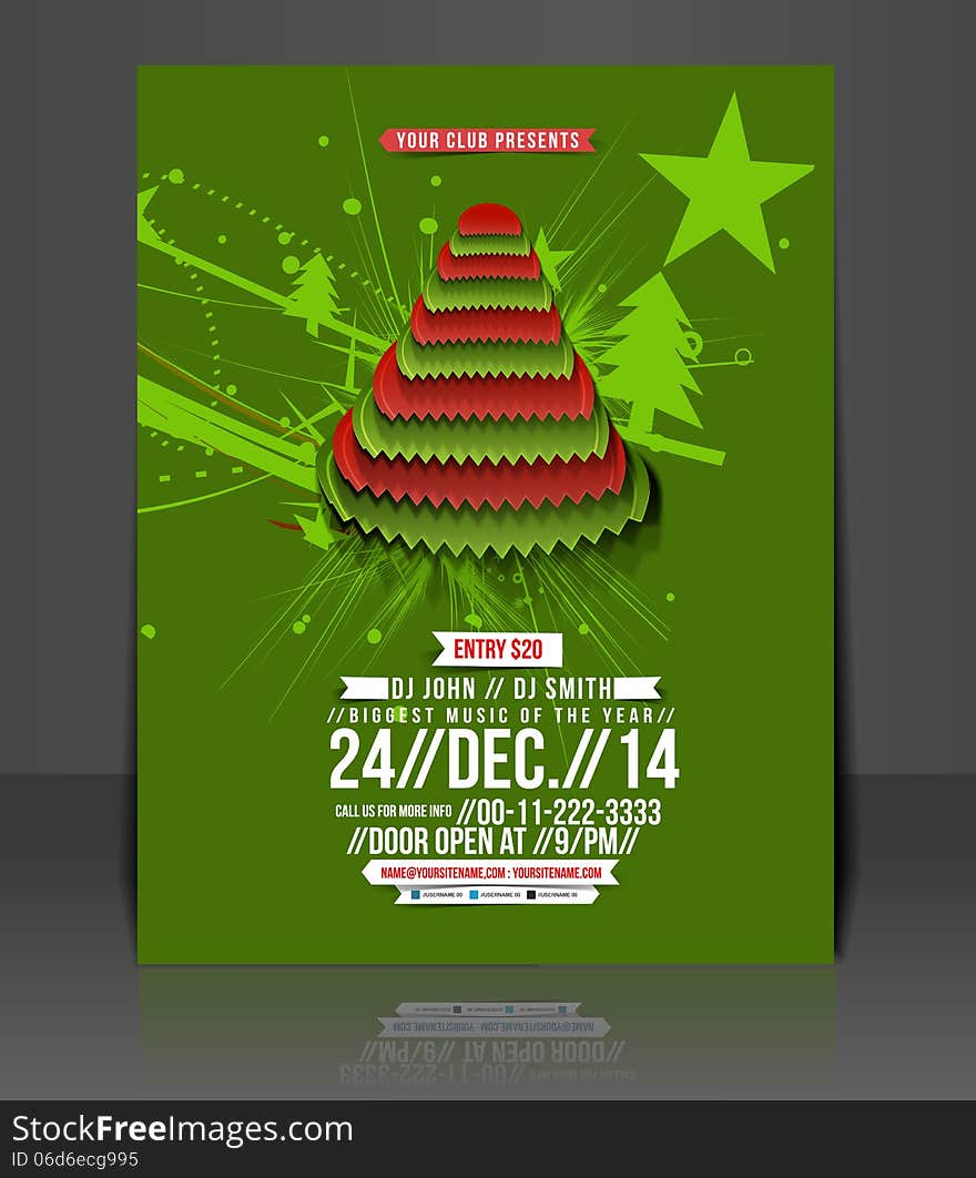Christmas Party Flyer & Poster Template Design