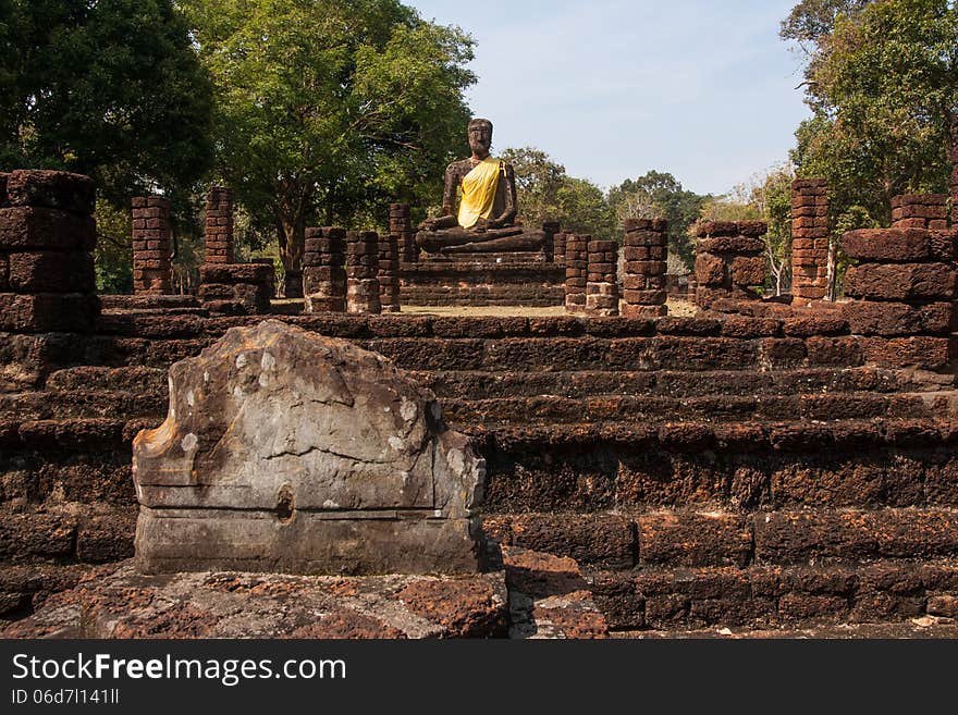 Ancient Buddha images in temple , Kamphaeng Phet. Ancient Buddha images in temple , Kamphaeng Phet