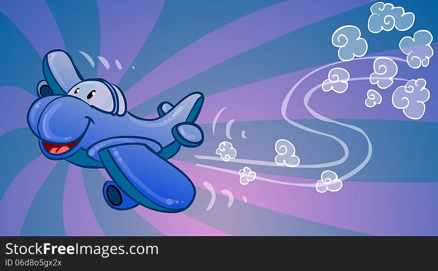 Cute cartoon airplane