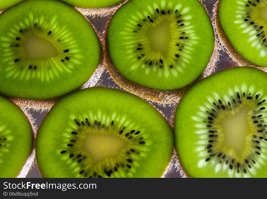 Group of kiwi fruit.