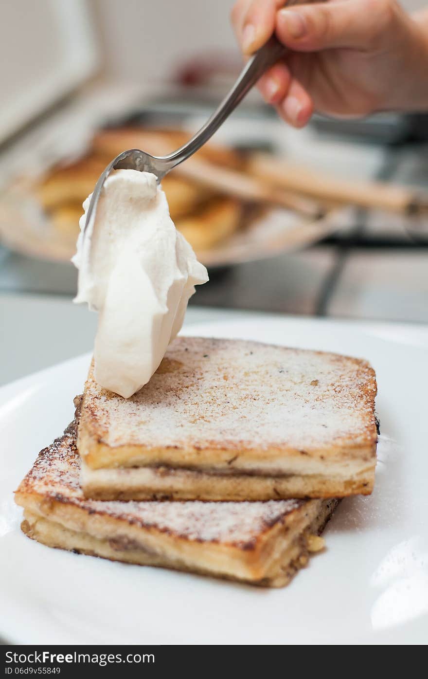 Preparing french toast