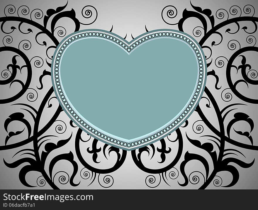 Heart shape tattoo art pattern