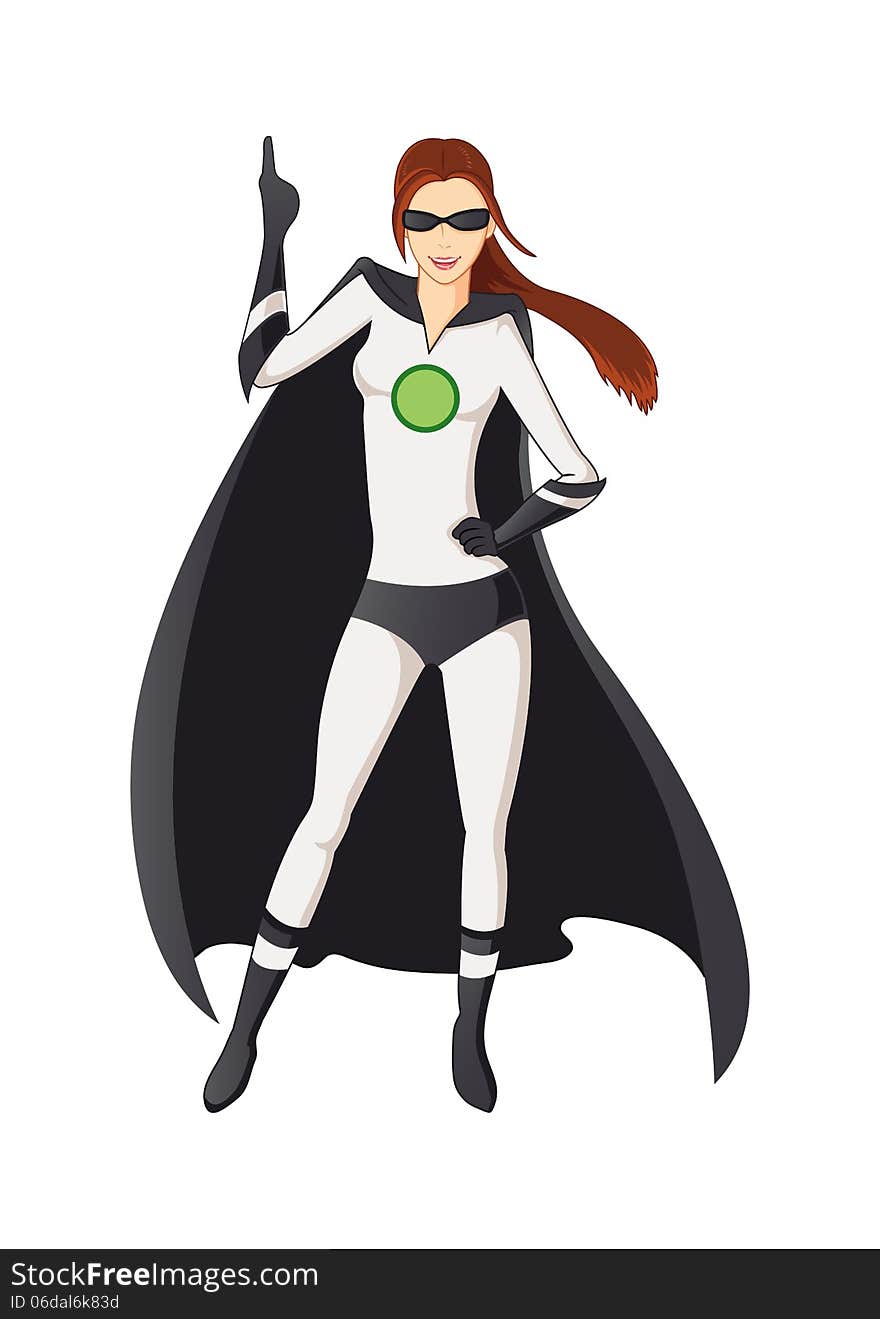 Pose of super hero girl illustration. Pose of super hero girl illustration