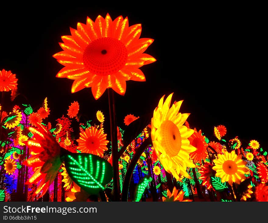 LED sun flowers in I-city Malaysia