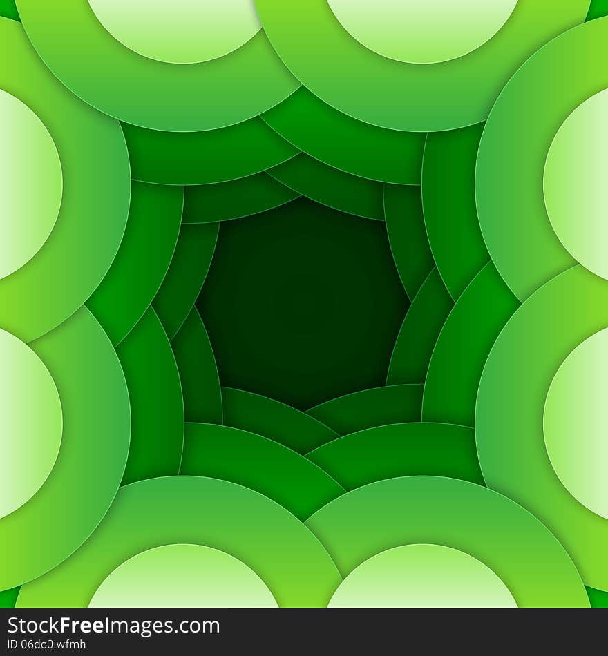 Abstract Green Round Shapes Background