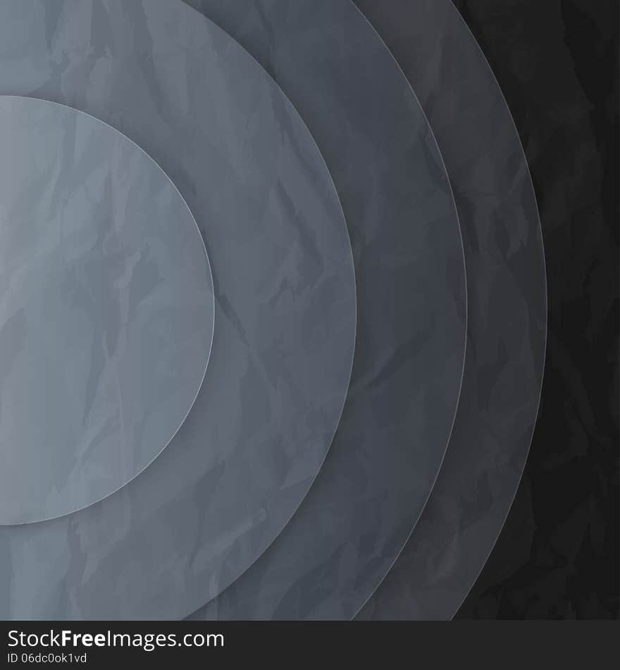 Abstract Dark Grey Paper Circles Background