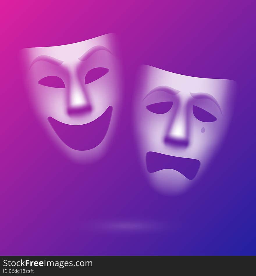 Comedy and tragedy theatrical masks