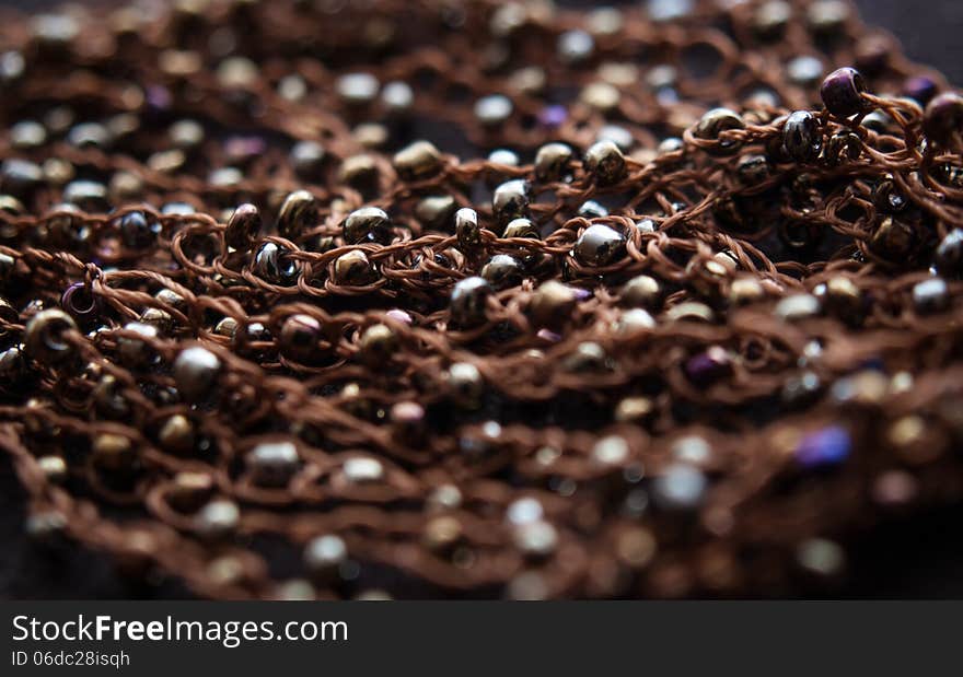 Dark brown beads necklace (for background)