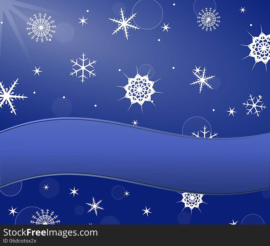 Snowflakes background and banner for text