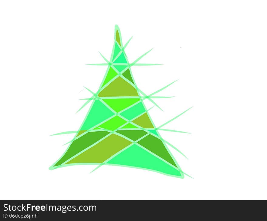 Green Christmas tree of triangles