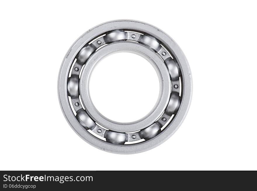 Metal chrome bearing - on white background. Metal chrome bearing - on white background