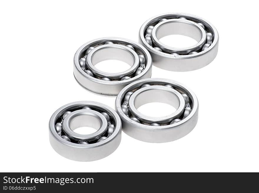 Metal chrome bearing - on white background. Metal chrome bearing - on white background