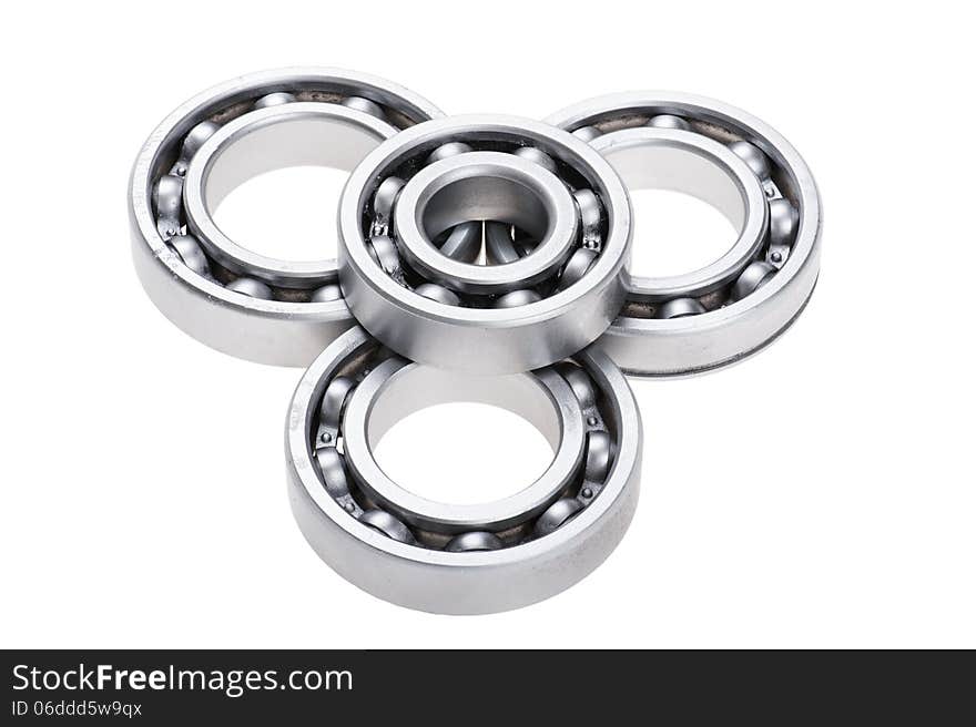 Metal chrome bearing - on white background. Metal chrome bearing - on white background