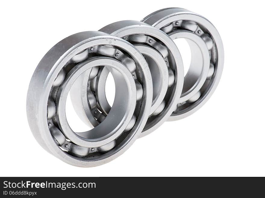 Metal chrome bearing - on white background. Metal chrome bearing - on white background