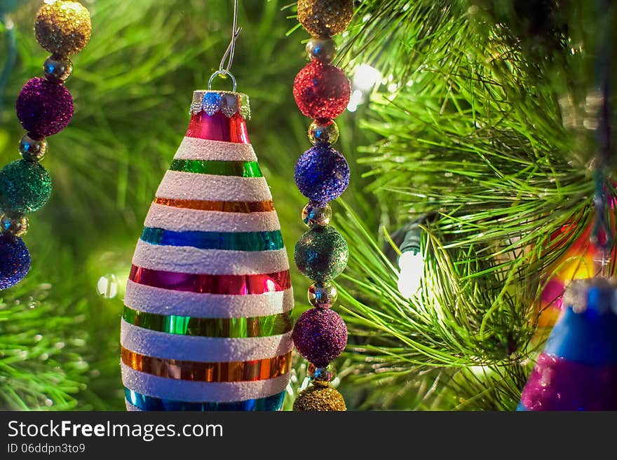 Christmas Ornaments On A Tree