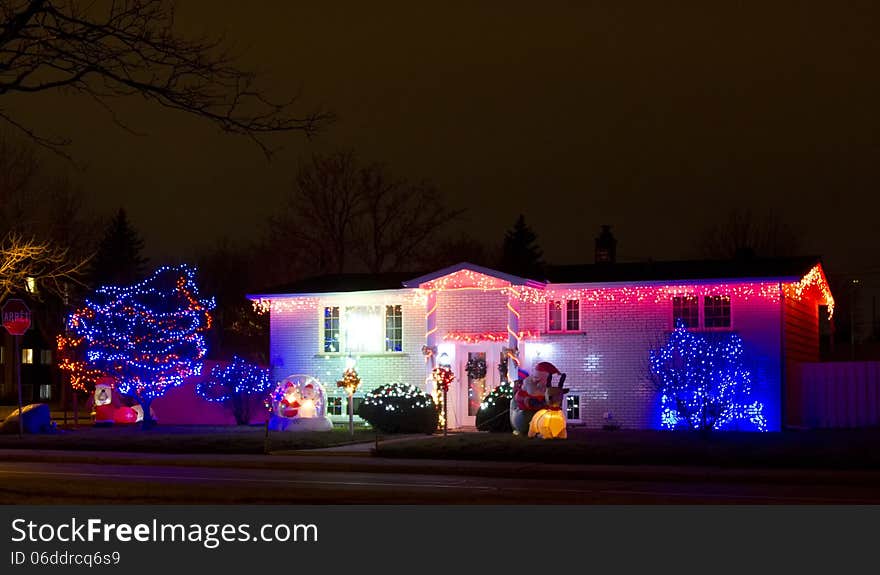 House decorated for the holidays. House decorated for the holidays