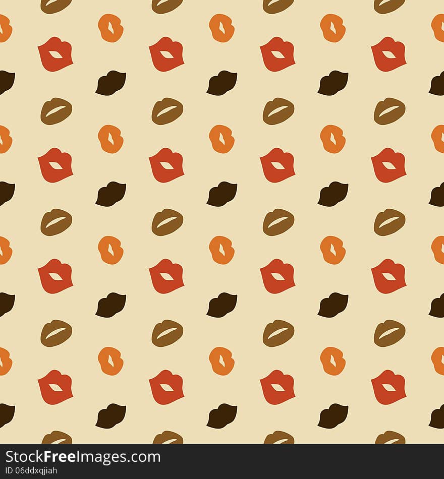 Lips Vector Seamless Pattern