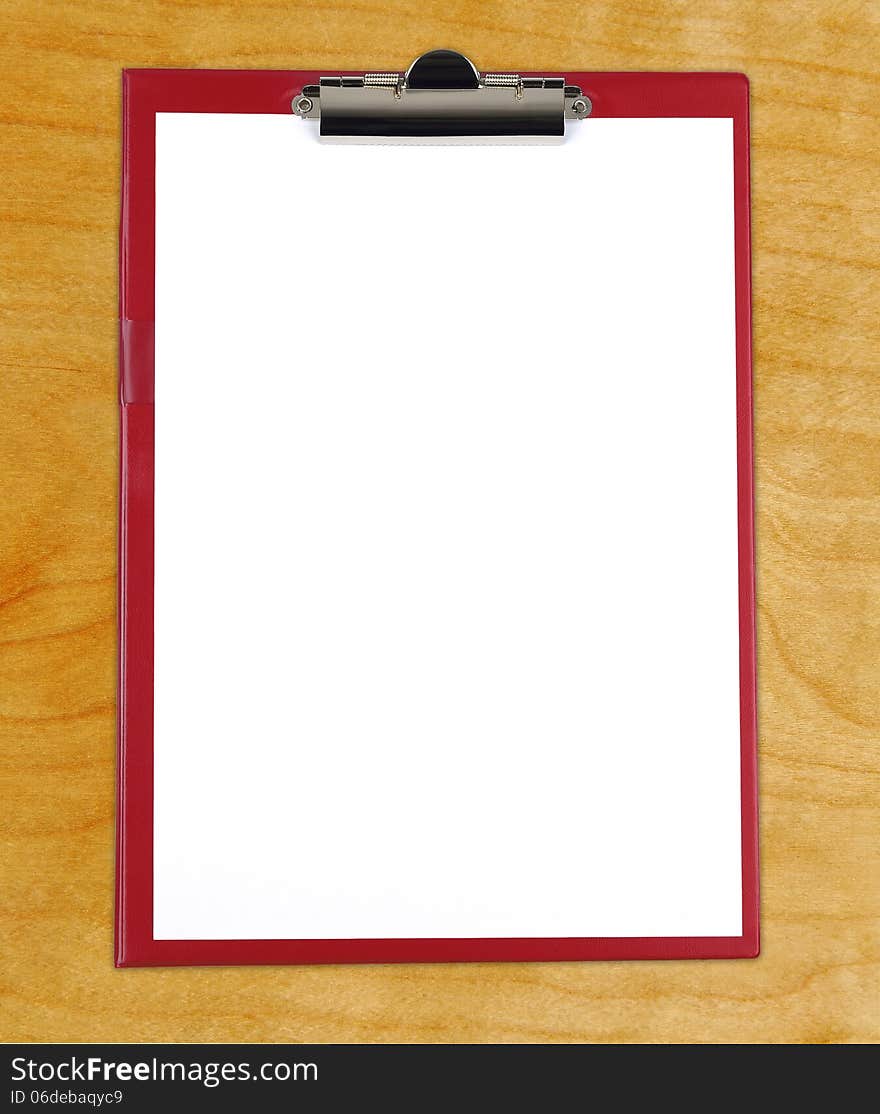 Clipboard with blank white paper