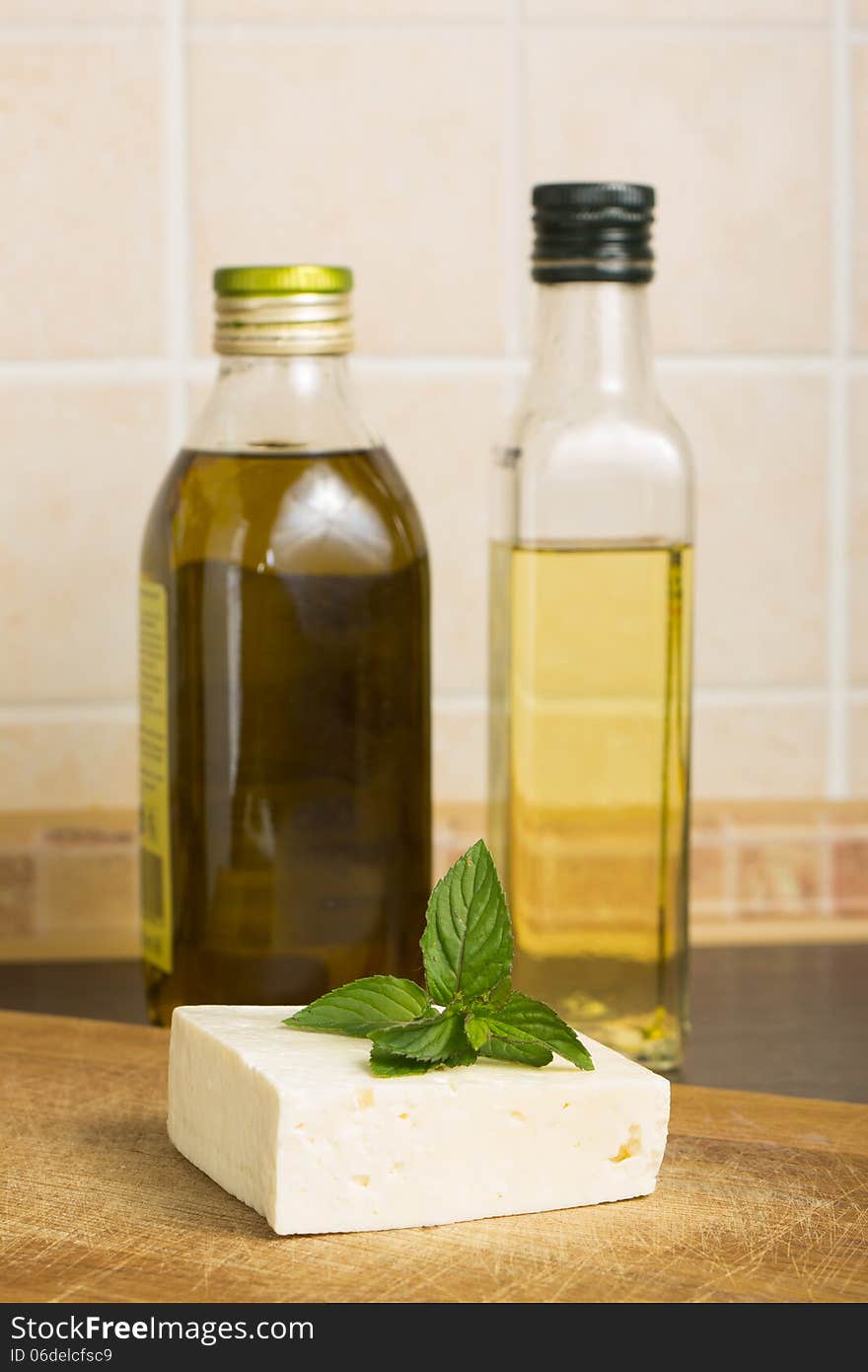 White Cheese With Kinds Of Oil