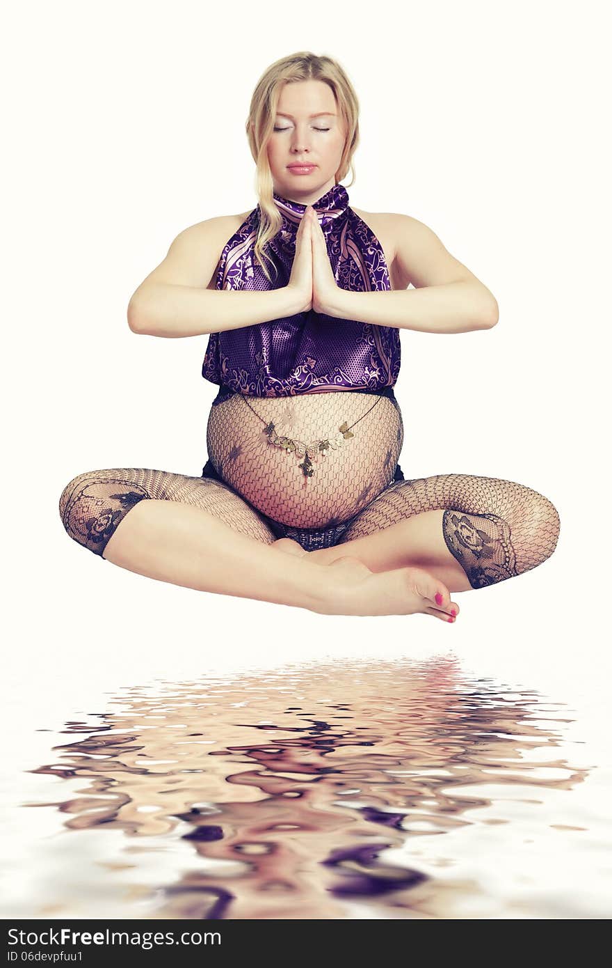 Yoga Pose Over Her Reflection