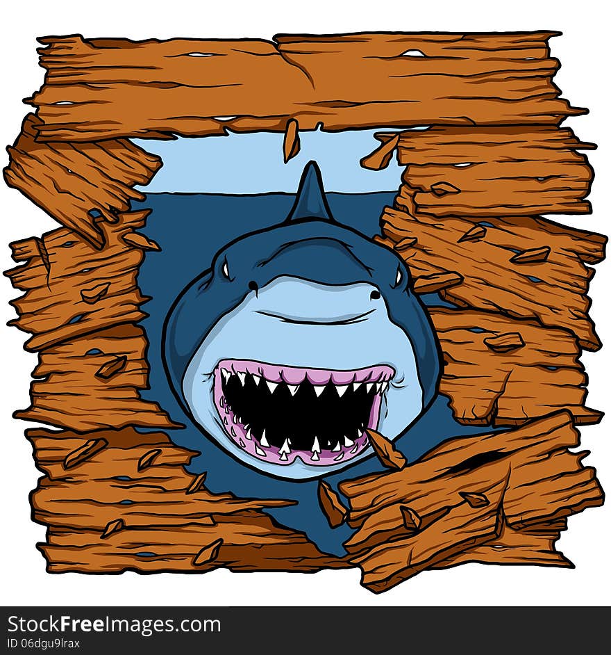 Image ofAngry danger shark attack