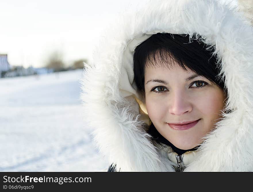 Winter portrait of young woman