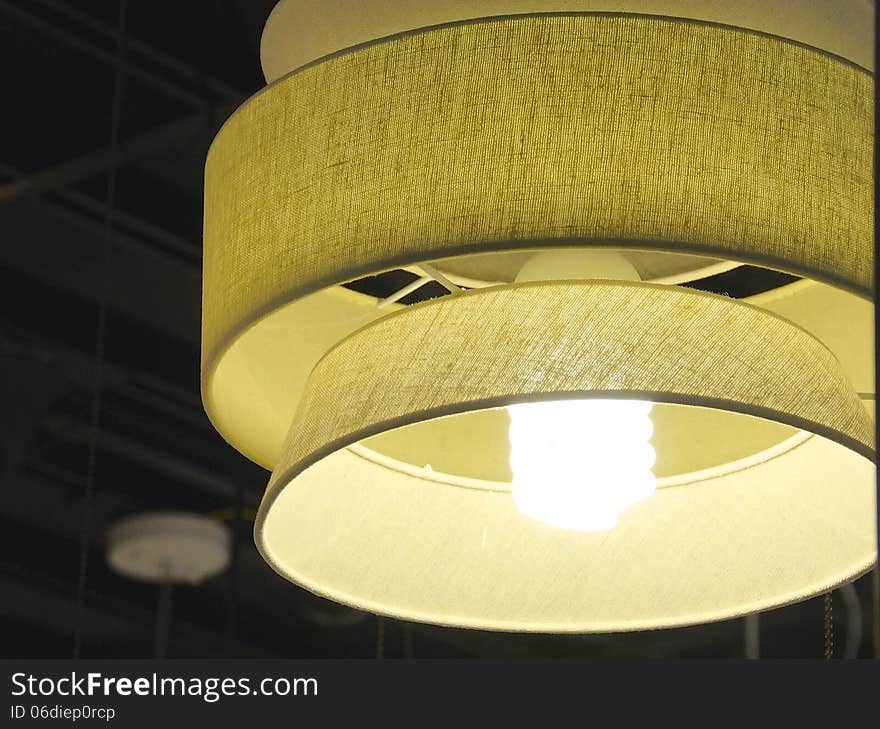 Round lamp in shopping mall