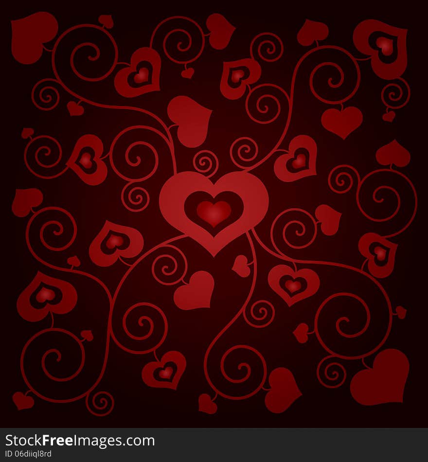 Valentine's day background with hearts vector illustration. Valentine's day background with hearts vector illustration