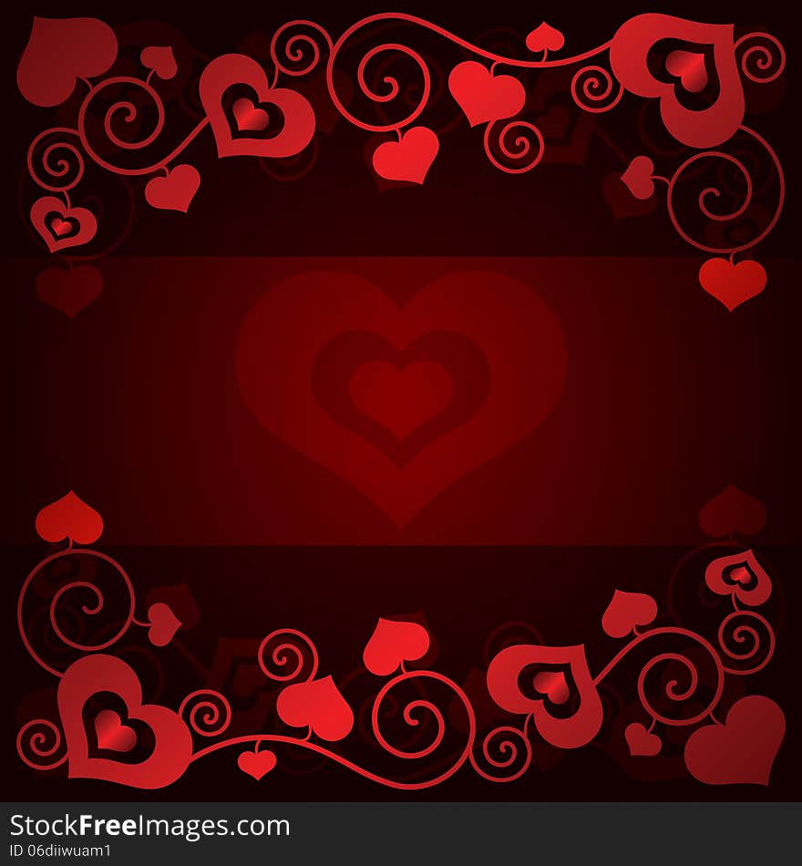 Valentine's day background with hearts vector illustration. Valentine's day background with hearts vector illustration