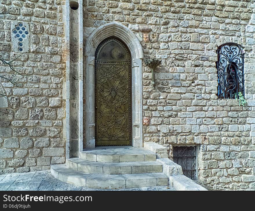 Old house with iron door in Jaffa.