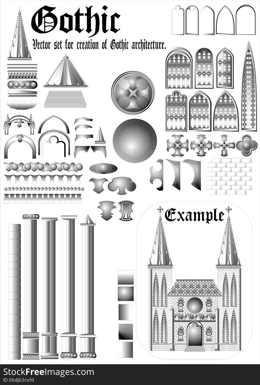 Set For Gothic Architecture. &x28;Vector&x29;