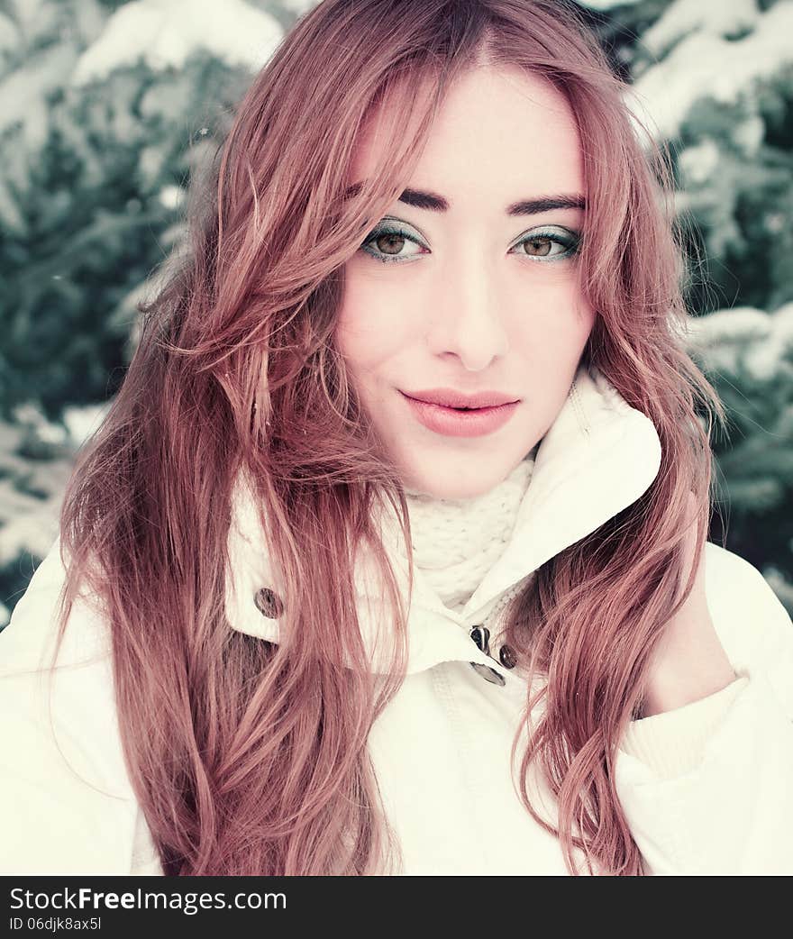 Winter portrait of a beautiful blonde. See my other works in portfolio.