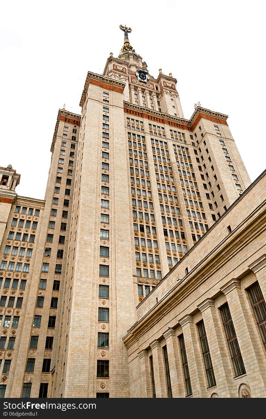 Famous Moscow State University in Russia, Main building. Famous Moscow State University in Russia, Main building.