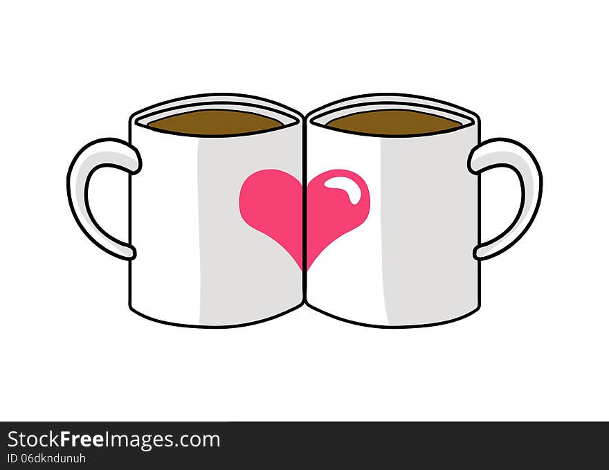 Illustration of two pair mug