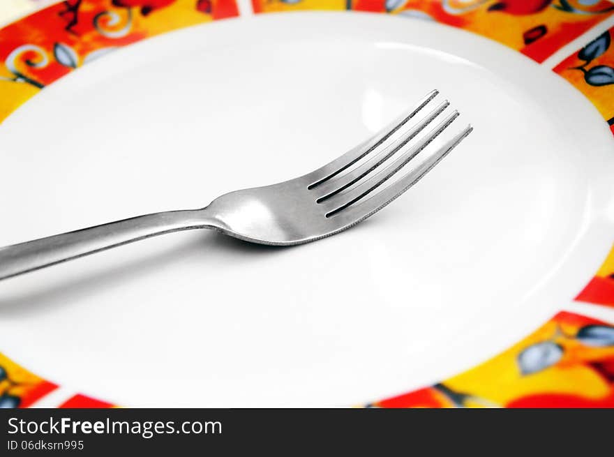 Cutlery, forks and plates close-up, empty plate,. Cutlery, forks and plates close-up, empty plate,